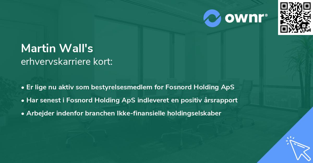 Martin Wall's erhvervskarriere kort