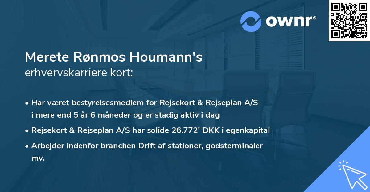 Merete Rønmos Houmann's erhvervskarriere kort