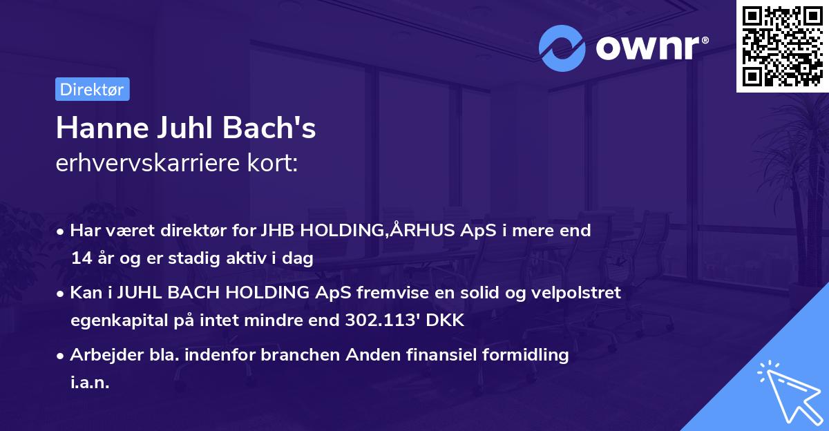 Hanne Juhl Bach's erhvervskarriere kort