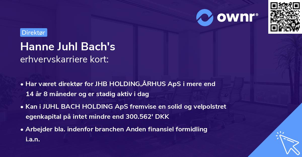 Hanne Juhl Bach's erhvervskarriere kort