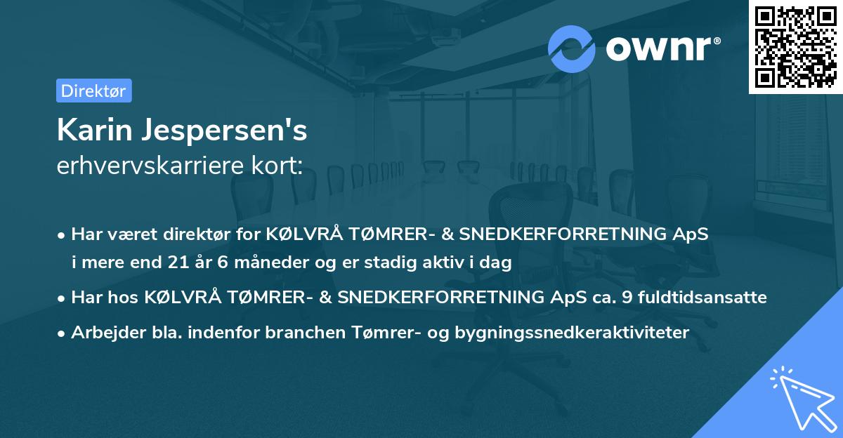 Karin Jespersen's erhvervskarriere kort