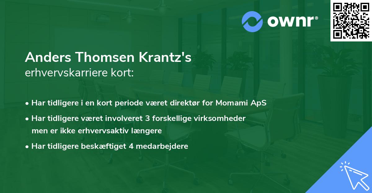 Anders Thomsen Krantz's erhvervskarriere kort