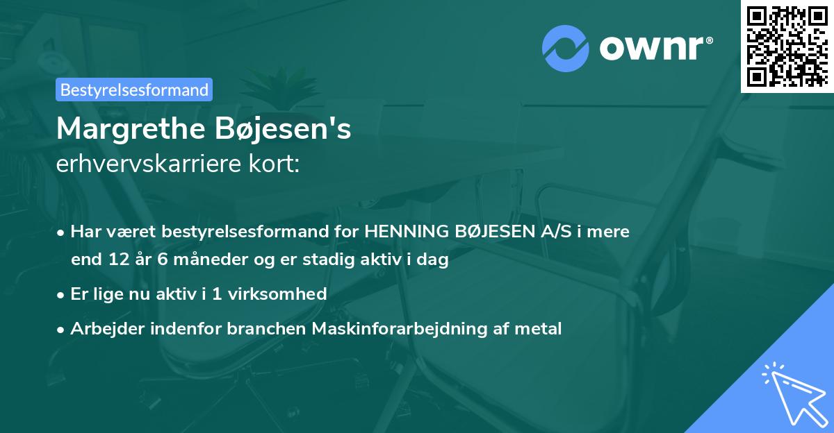 Margrethe Bøjesen's erhvervskarriere kort