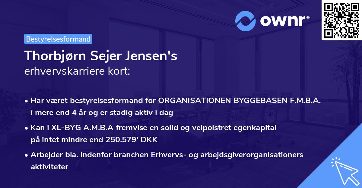 Thorbjørn Sejer Jensen's erhvervskarriere kort