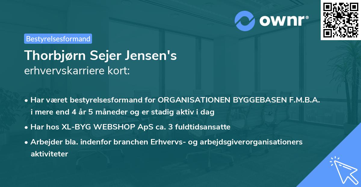 Thorbjørn Sejer Jensen's erhvervskarriere kort