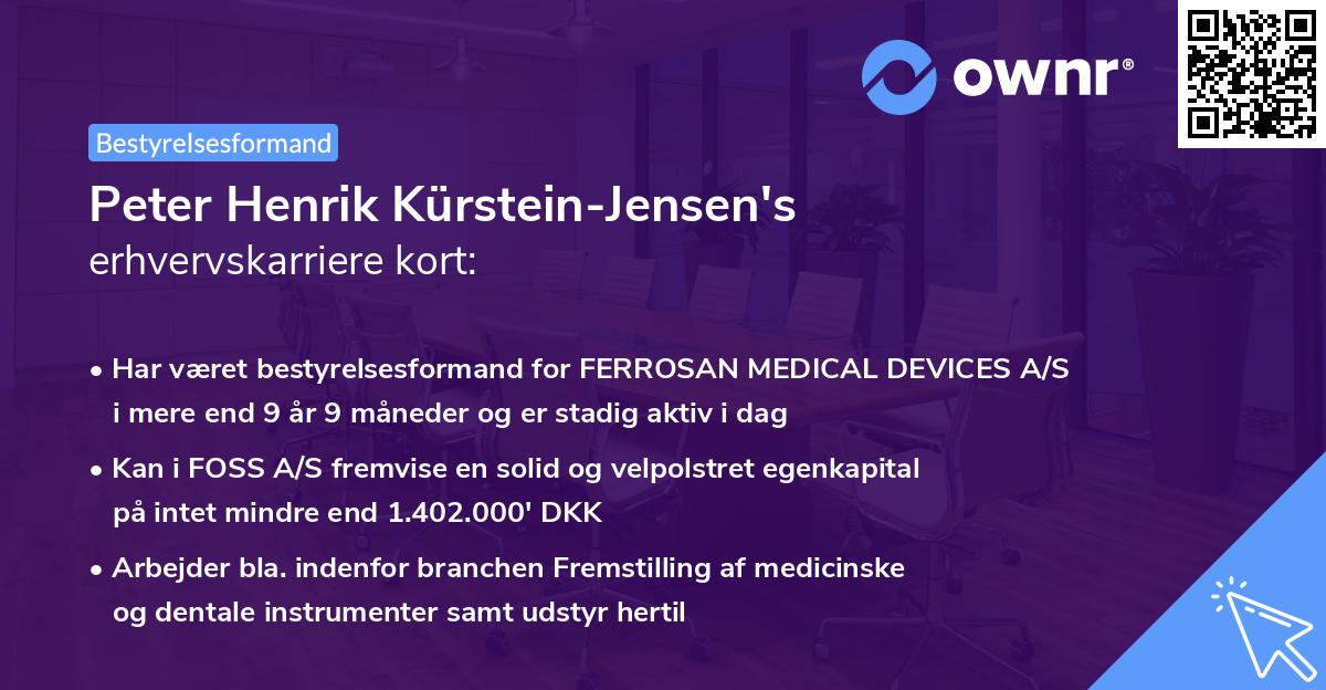 Peter Henrik Kürstein-Jensen's erhvervskarriere kort