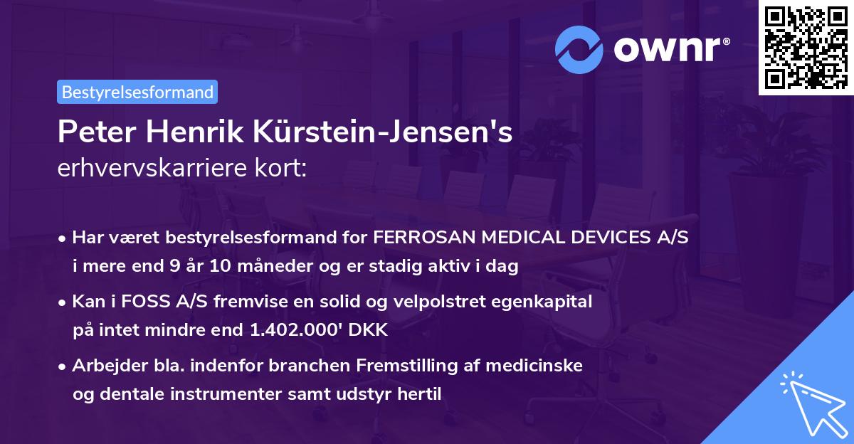 Peter Henrik Kürstein-Jensen's erhvervskarriere kort