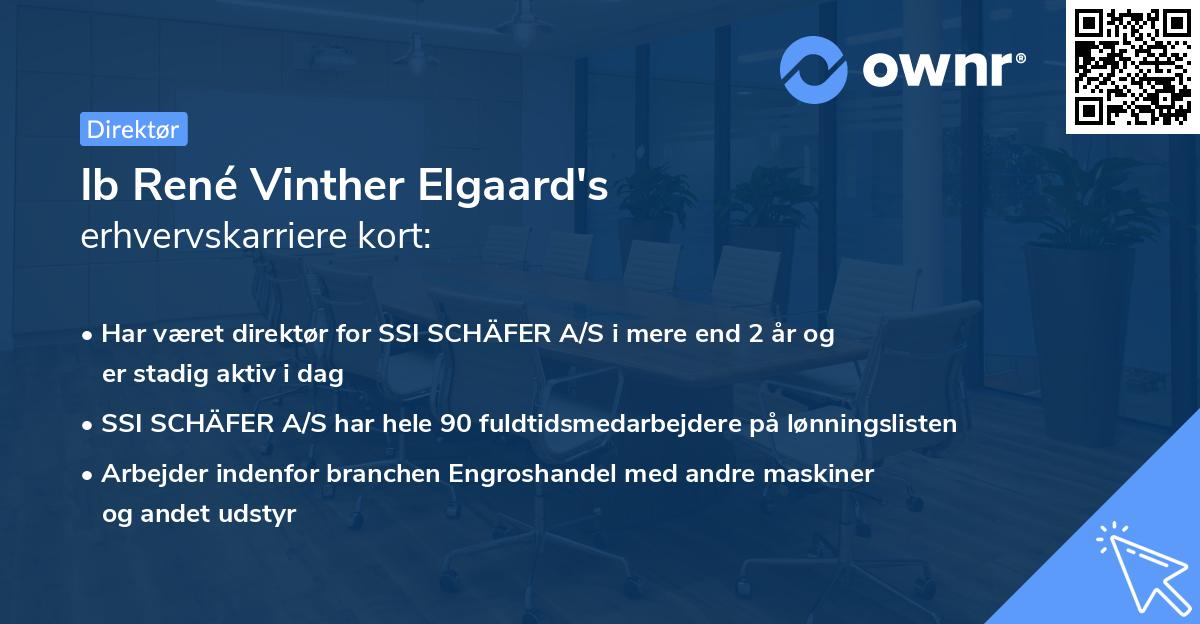 Ib René Vinther Elgaard's erhvervskarriere kort