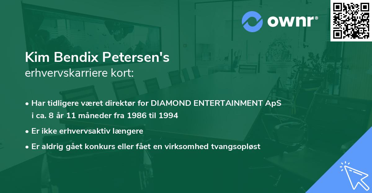 Kim Bendix Petersen's erhvervskarriere kort