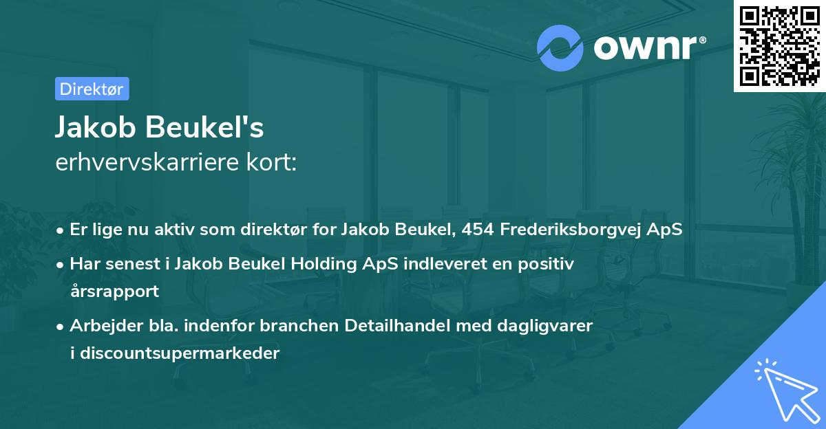 Jakob Beukel's erhvervskarriere kort