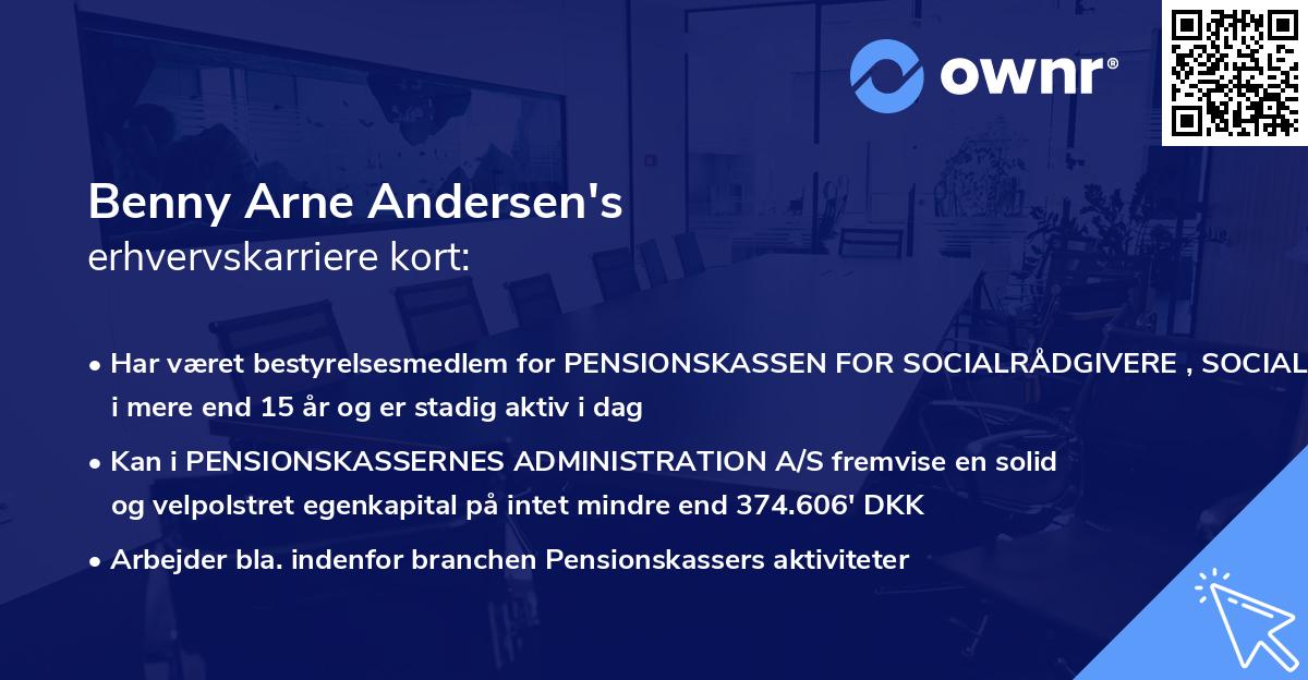 Benny Arne Andersen's erhvervskarriere kort