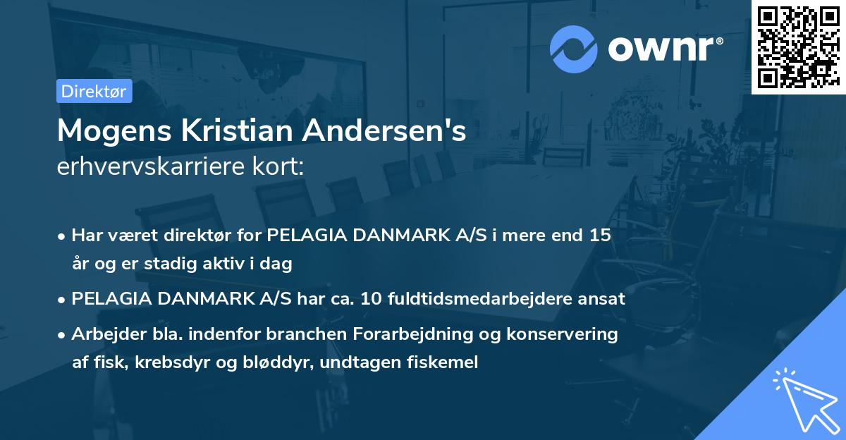 Mogens Kristian Andersen's erhvervskarriere kort
