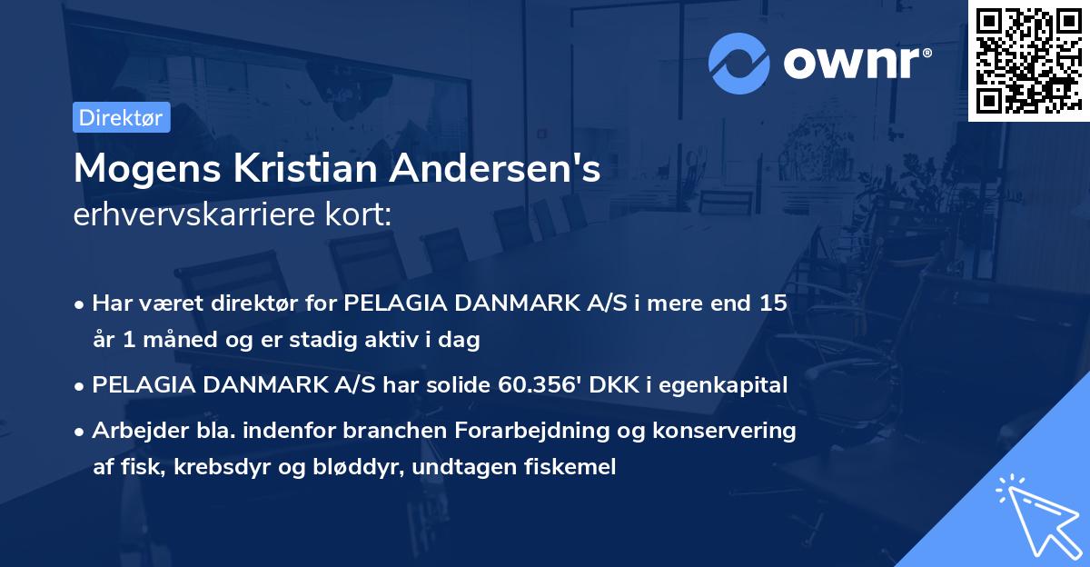 Mogens Kristian Andersen's erhvervskarriere kort