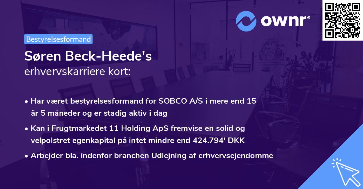 Søren Beck-Heede's erhvervskarriere kort