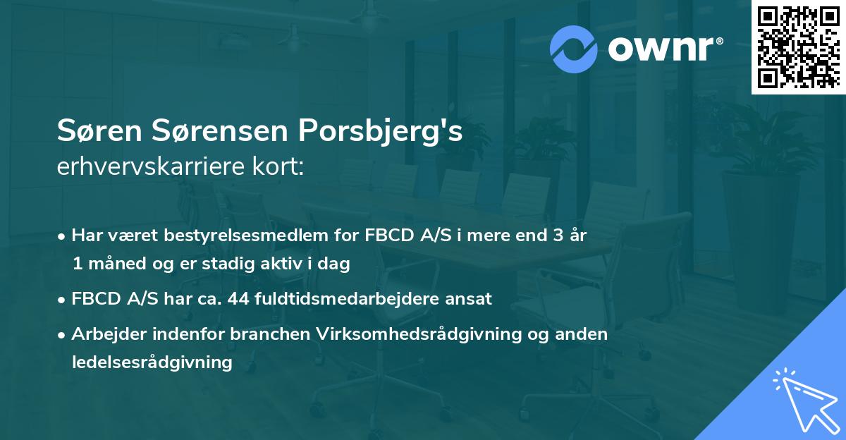 Søren Sørensen Porsbjerg's erhvervskarriere kort