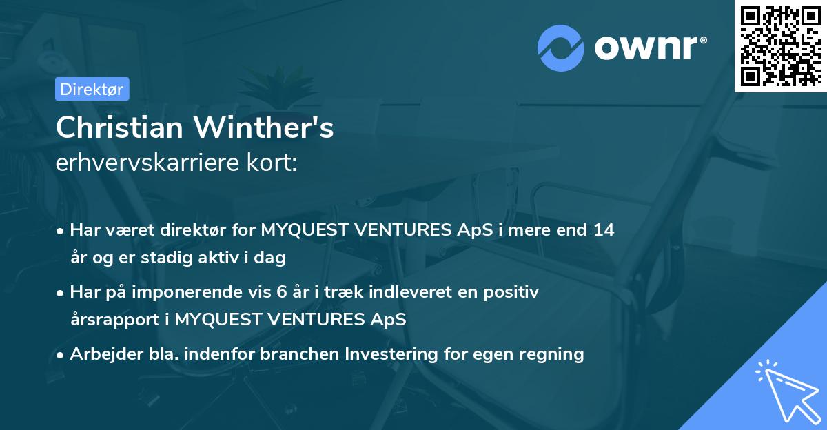 Christian Winther's erhvervskarriere kort