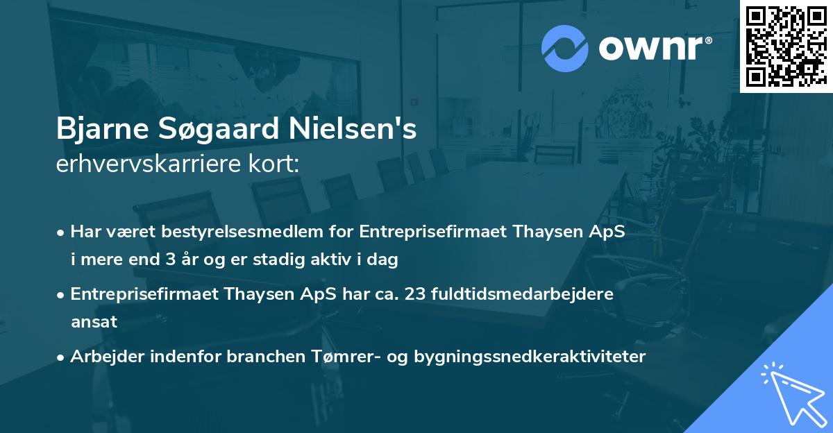Bjarne Søgaard Nielsen's erhvervskarriere kort