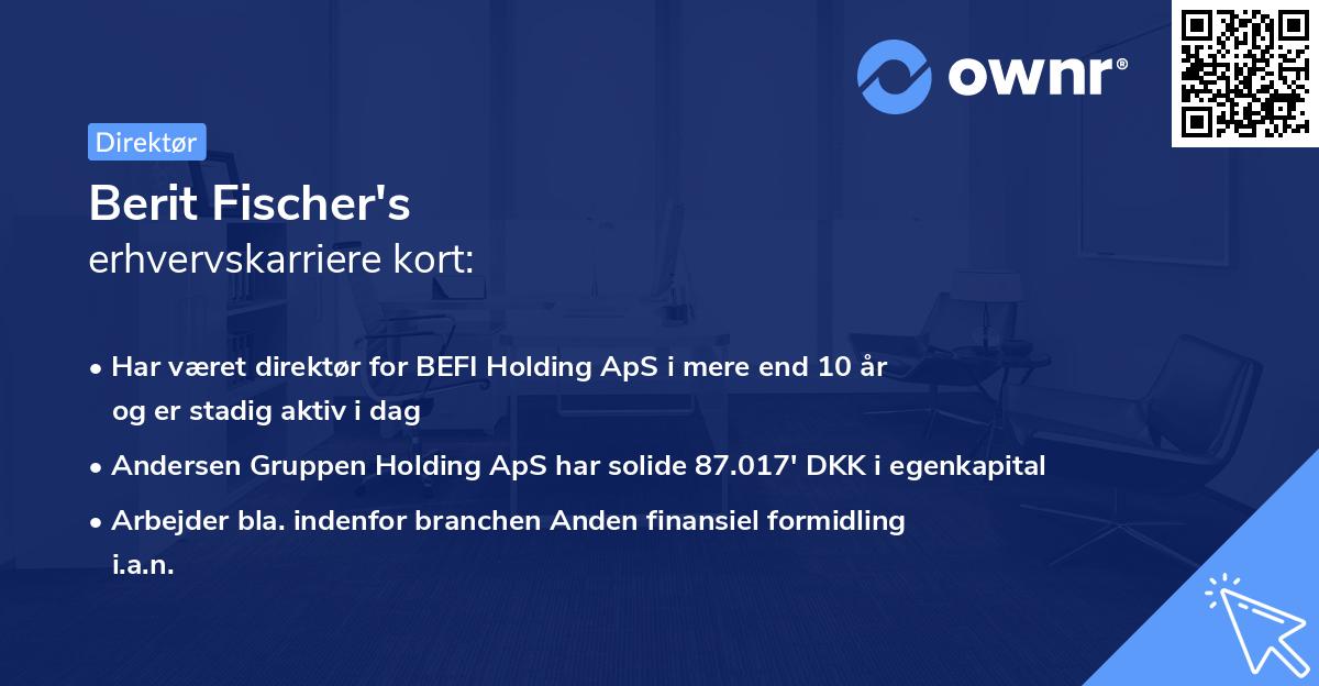 Berit Fischer's erhvervskarriere kort