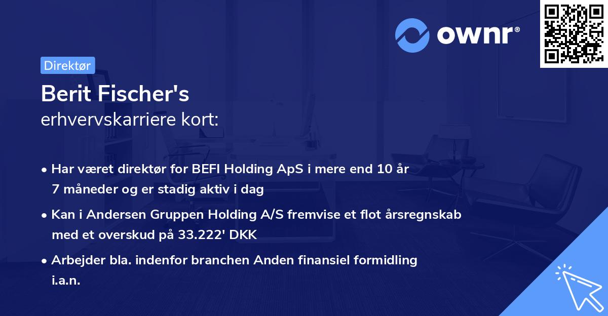 Berit Fischer's erhvervskarriere kort