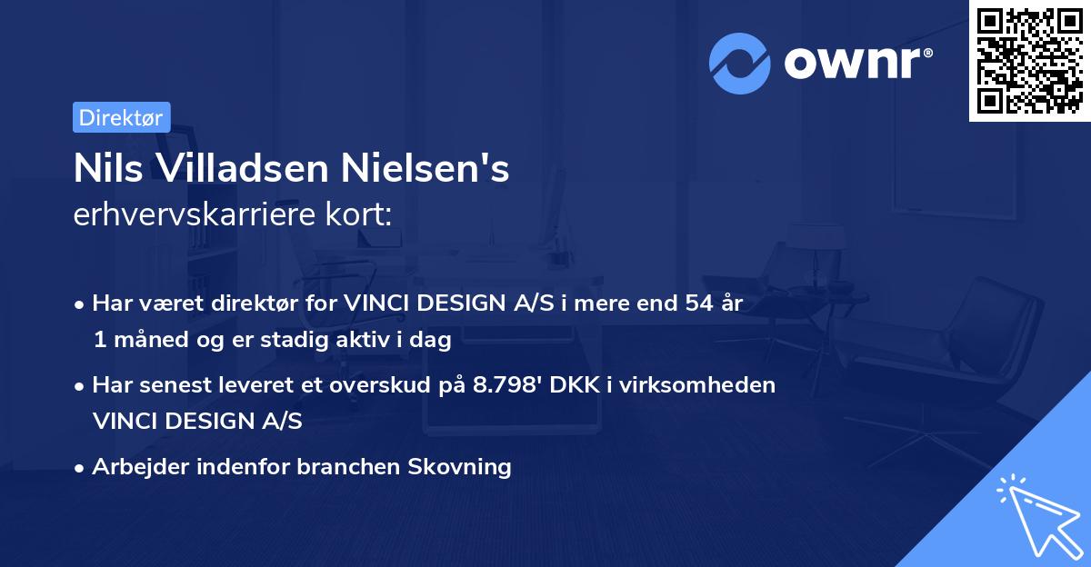 Nils Villadsen Nielsen's erhvervskarriere kort