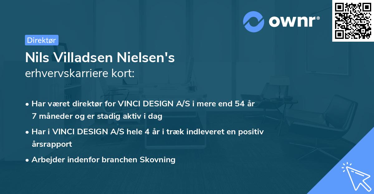 Nils Villadsen Nielsen's erhvervskarriere kort