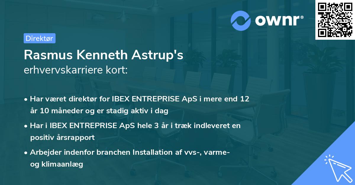 Rasmus Kenneth Astrup's erhvervskarriere kort