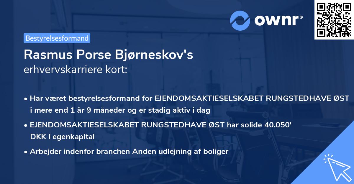 Rasmus Porse Bjørneskov's erhvervskarriere kort