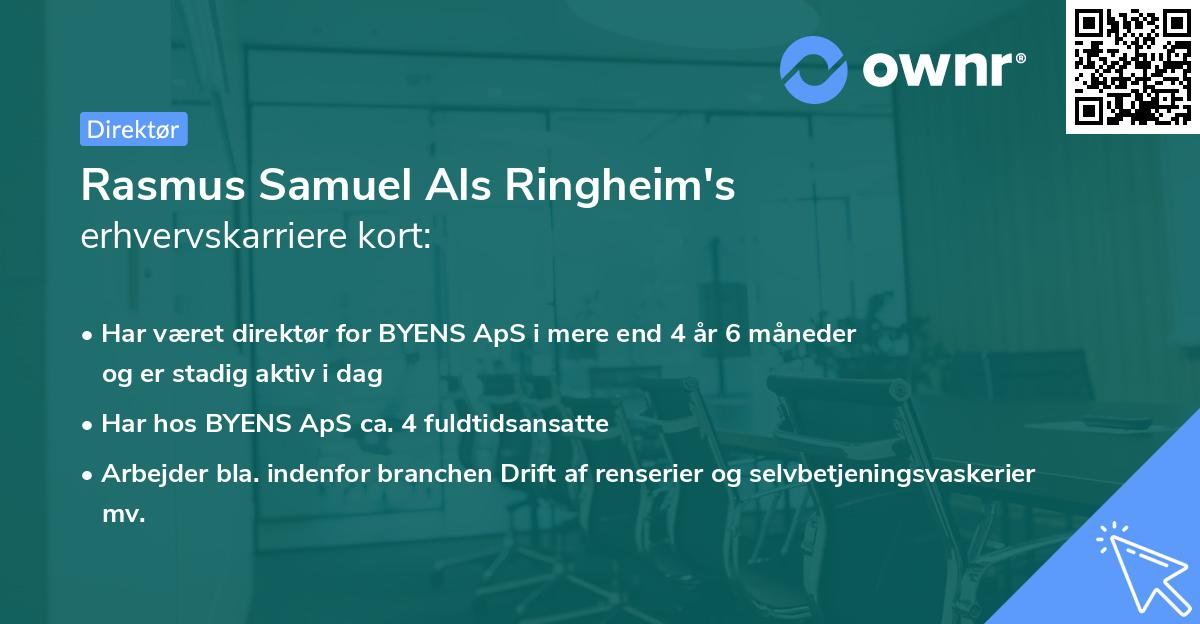 Rasmus Samuel Als Ringheim's erhvervskarriere kort