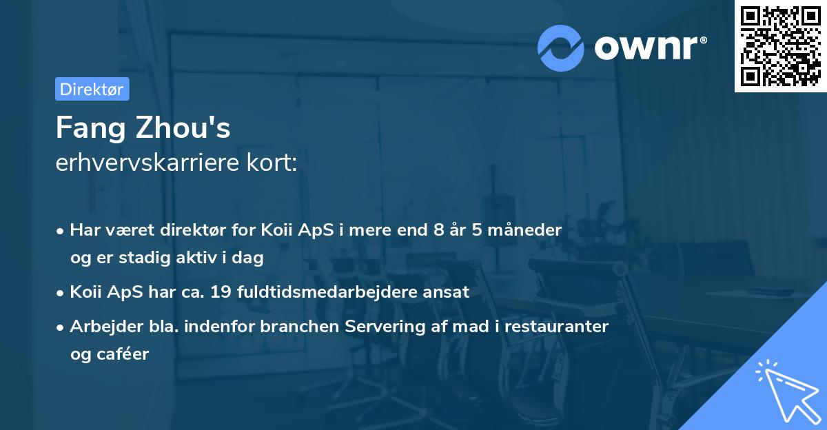 Fang Zhou's erhvervskarriere kort