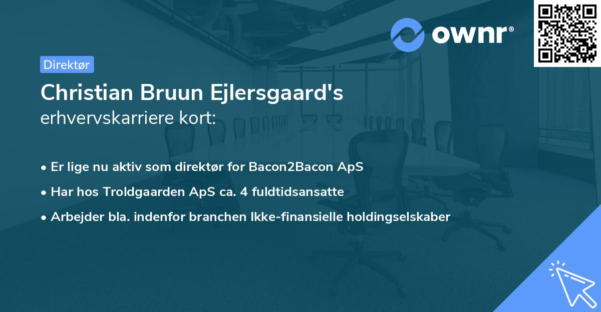 Christian Bruun Ejlersgaard's erhvervskarriere kort
