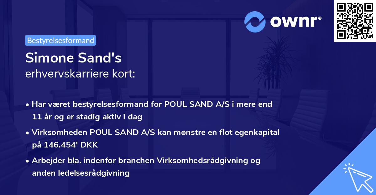 Simone Sand's erhvervskarriere kort