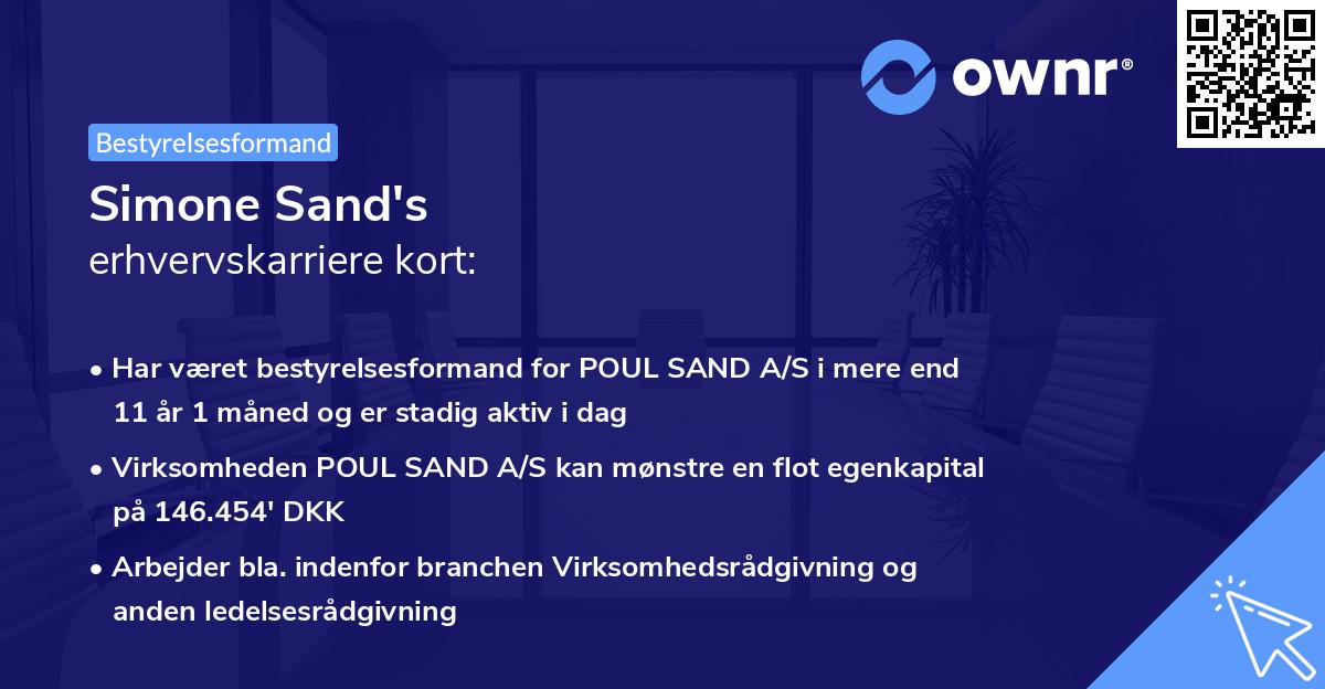 Simone Sand's erhvervskarriere kort