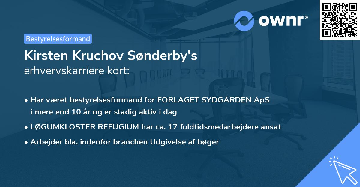 Kirsten Kruchov Sønderby's erhvervskarriere kort