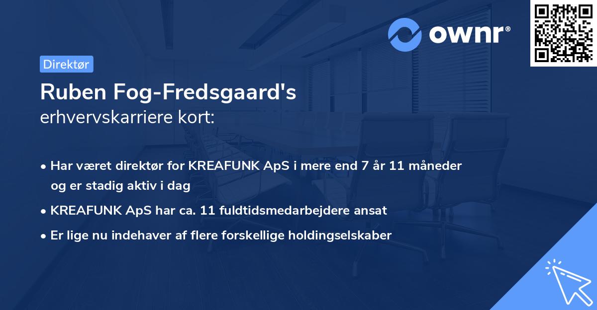 Ruben Fog-Fredsgaard's erhvervskarriere kort