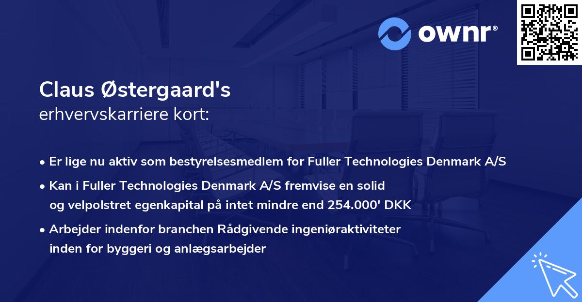 Claus Østergaard's erhvervskarriere kort