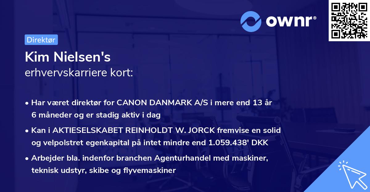 Kim Nielsen's erhvervskarriere kort