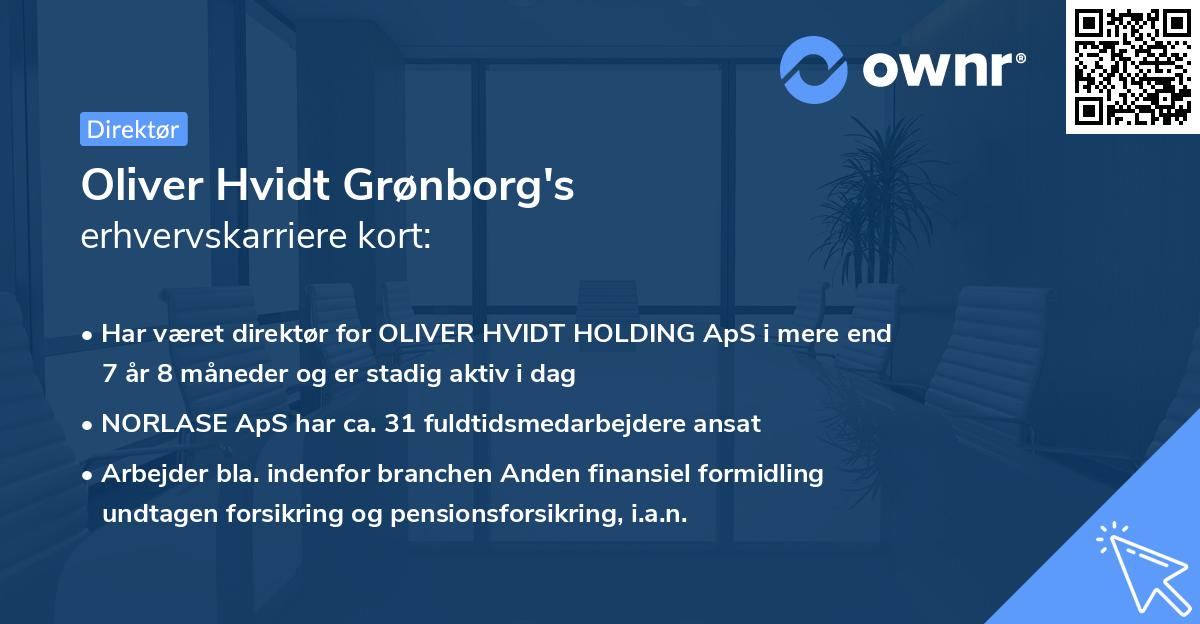 Oliver Hvidt Grønborg's erhvervskarriere kort
