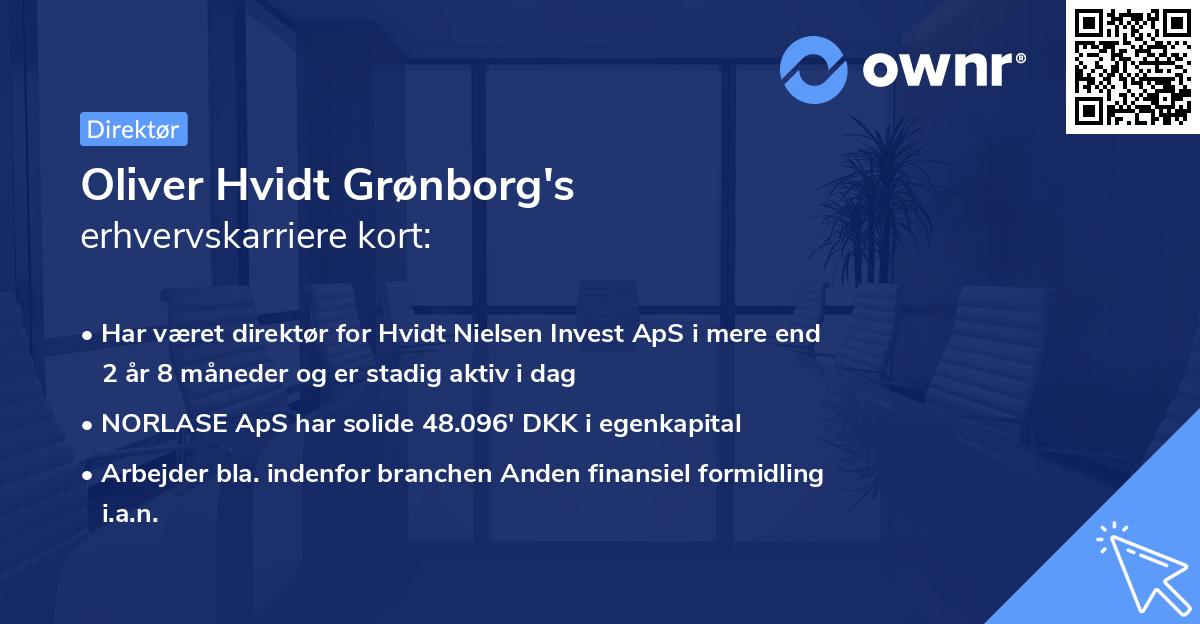 Oliver Hvidt Grønborg's erhvervskarriere kort