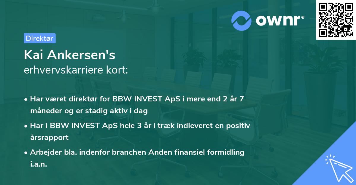 Kai Ankersen's erhvervskarriere kort