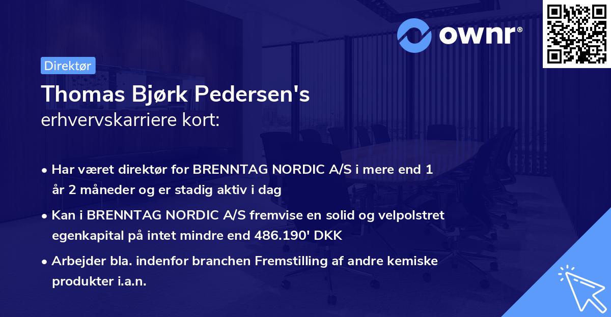 Thomas Bjørk Pedersen's erhvervskarriere kort