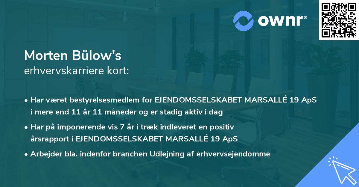 Morten Bülow's erhvervskarriere kort
