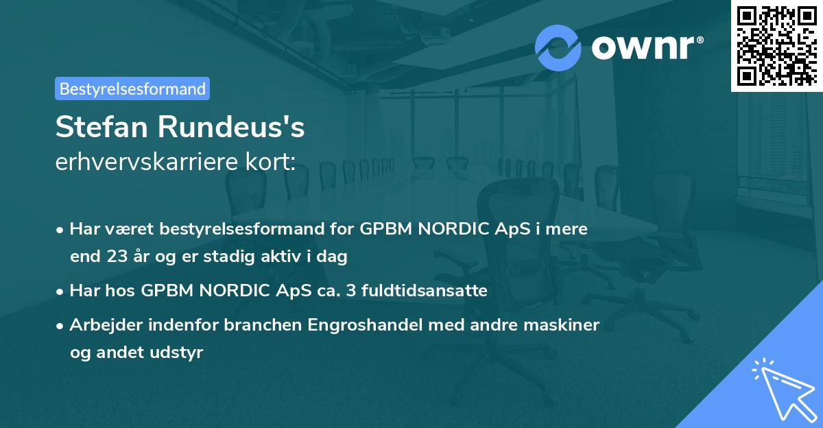 Stefan Rundeus's erhvervskarriere kort