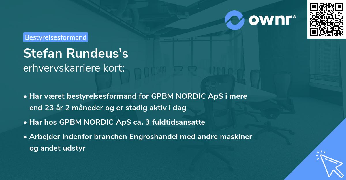 Stefan Rundeus's erhvervskarriere kort