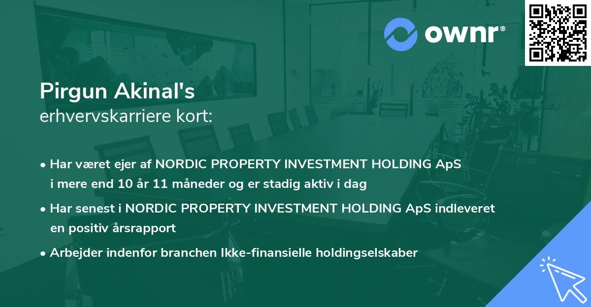 Pirgun Akinal's erhvervskarriere kort
