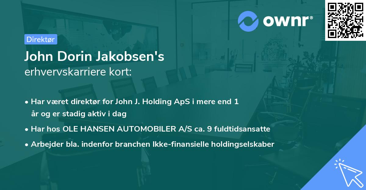 John Dorin Jakobsen's erhvervskarriere kort