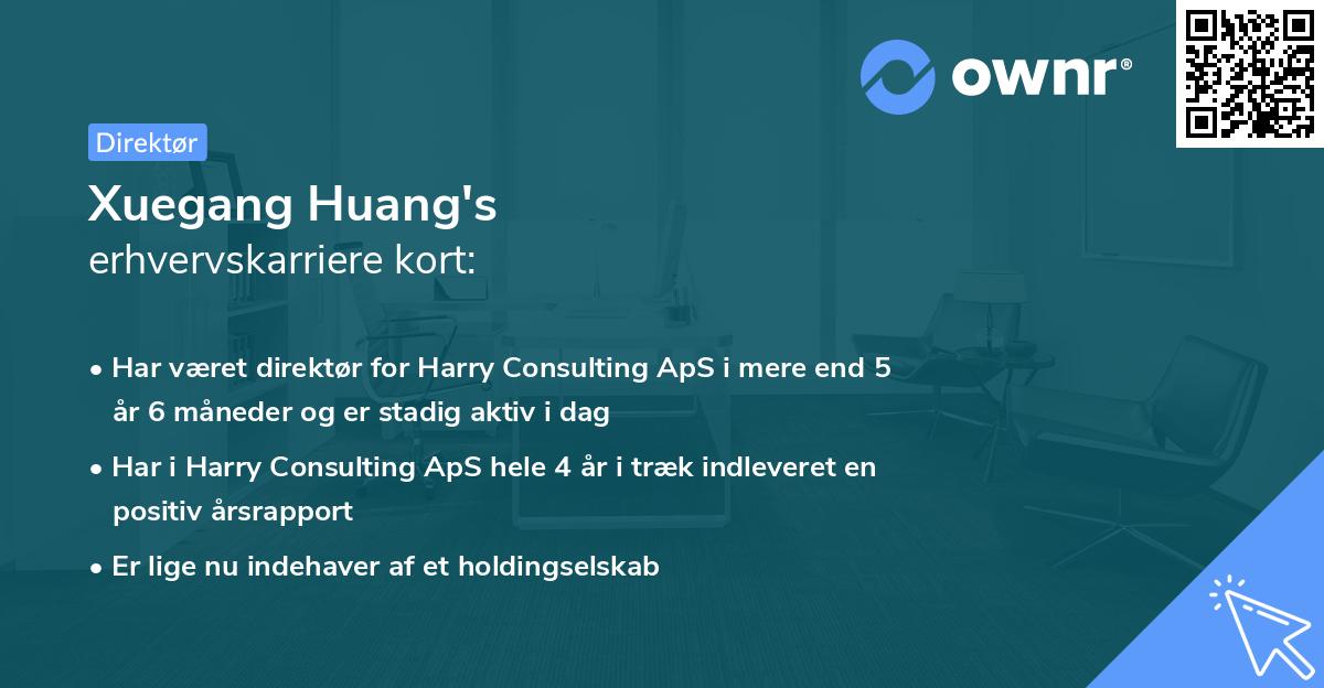 Xuegang Huang's erhvervskarriere kort