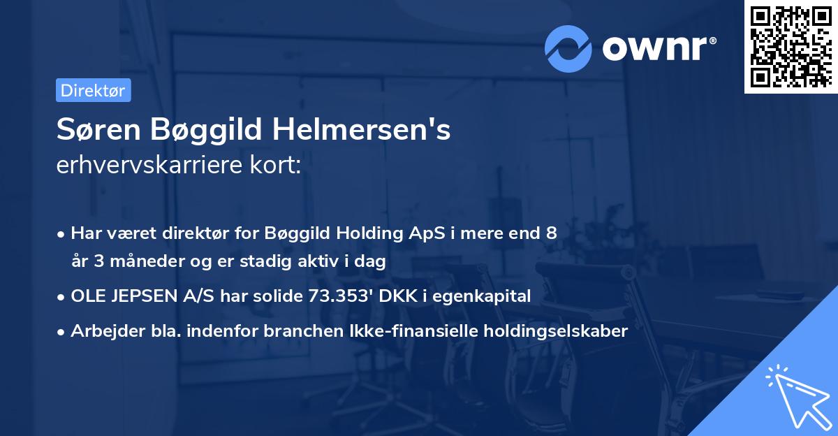 Søren Bøggild Helmersen's erhvervskarriere kort
