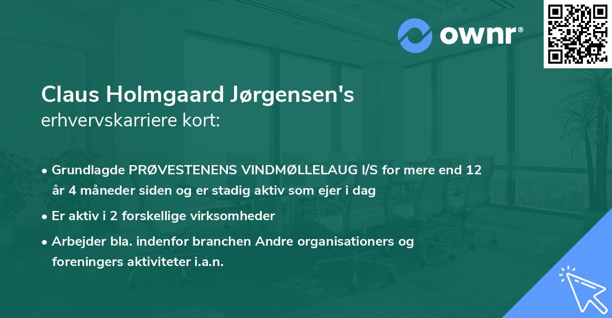 Claus Holmgaard Jørgensen's erhvervskarriere kort