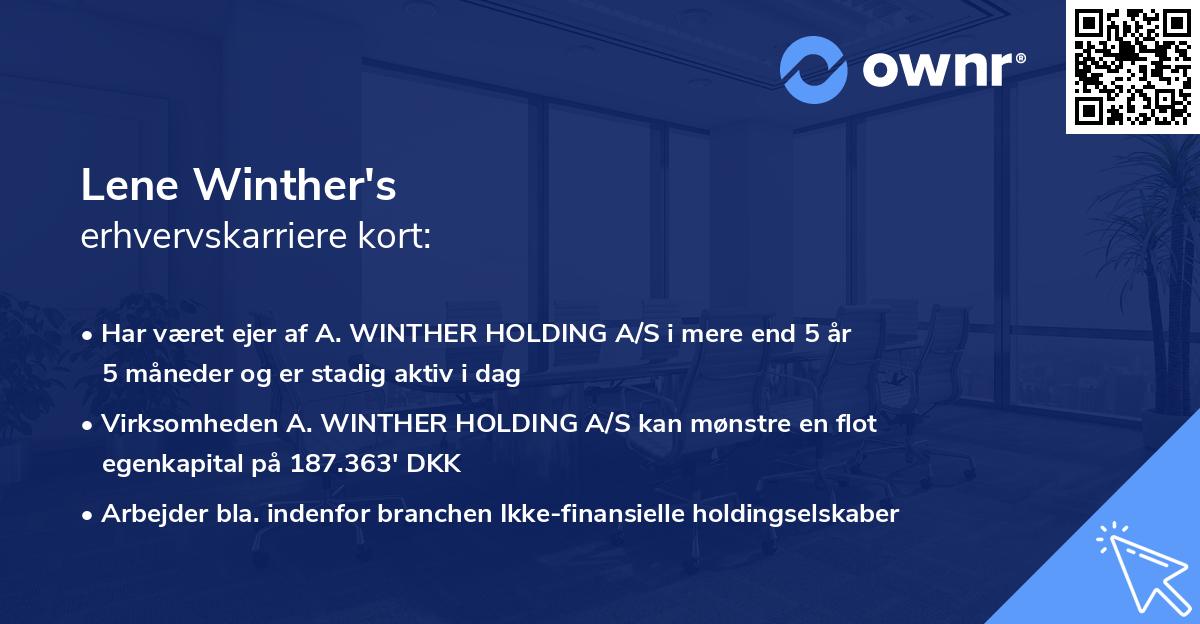 Lene Winther's erhvervskarriere kort