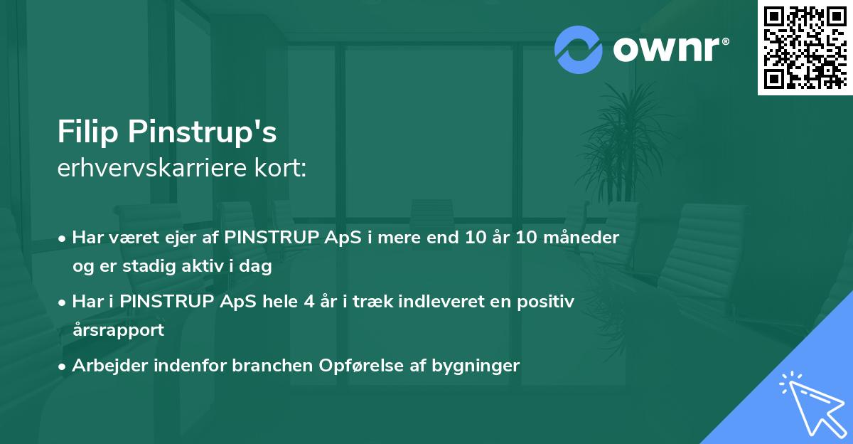 Filip Pinstrup's erhvervskarriere kort